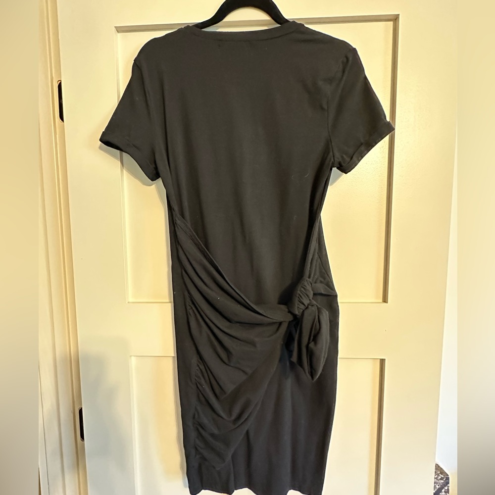 Black dress with tie around waist